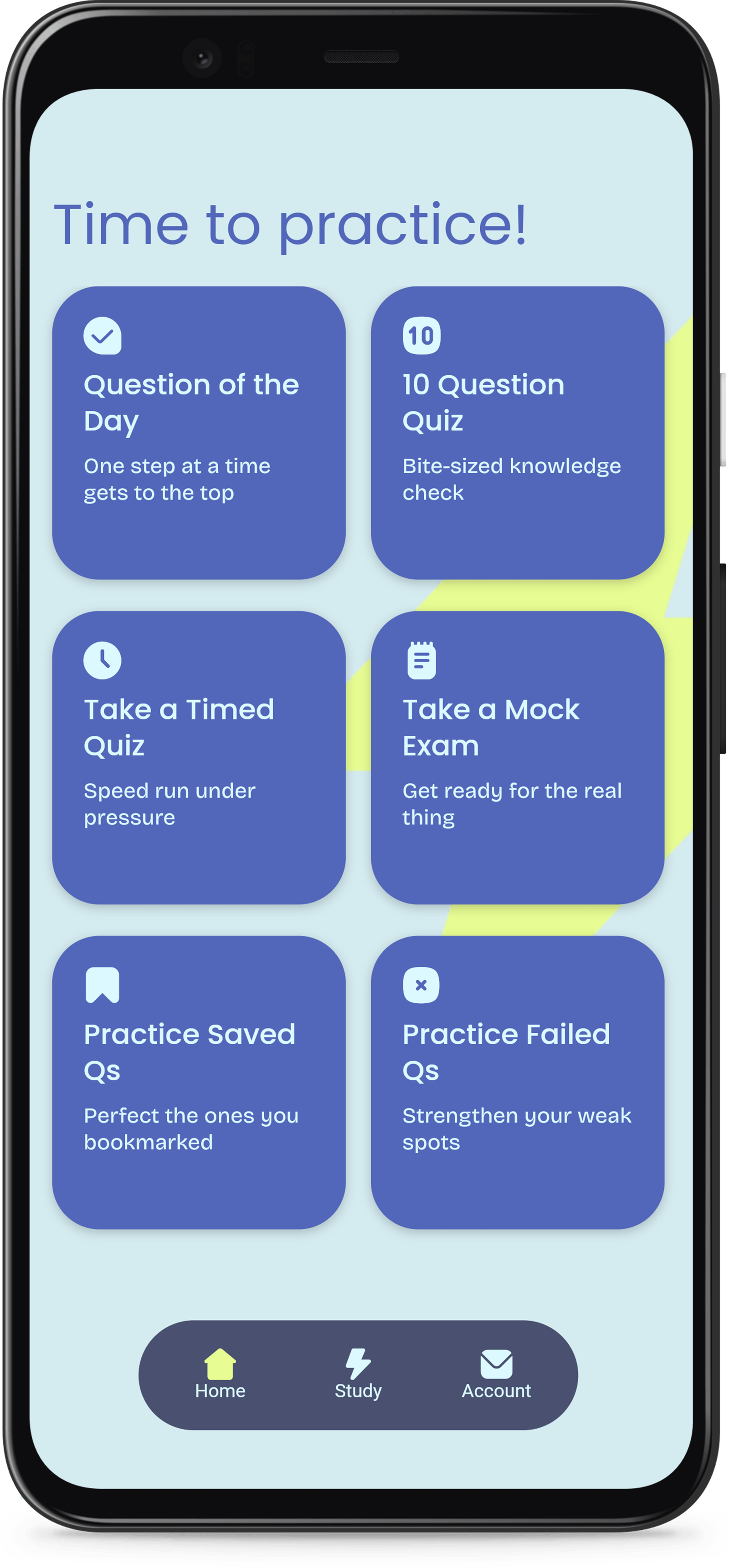 Practice Tests Interface